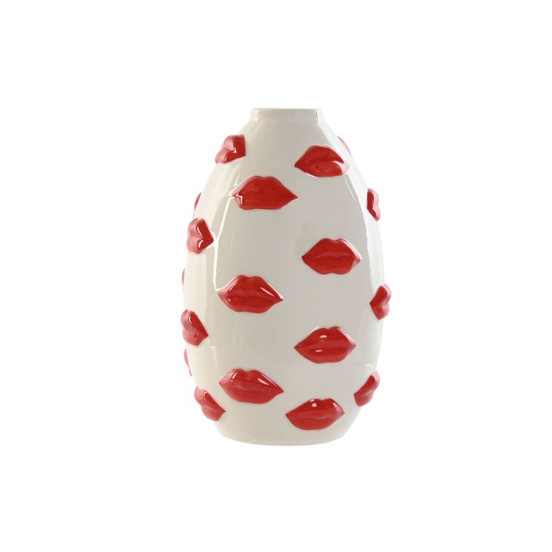 Vaso Home ESPRIT Bianco Rosso Dolomite 15 x 15 x 22,5 cm Vaso Home ESPRIT Bianco Rosso Dolomite 15 x 15 x 22,5 cm