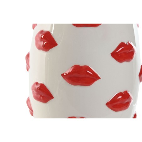 Vaso Home ESPRIT Bianco Rosso Dolomite 15 x 15 x 22,5 cm