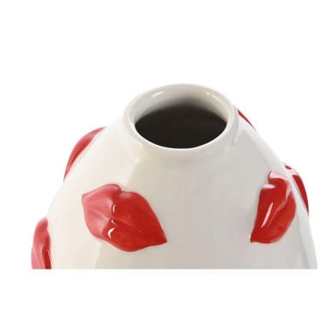 Vaso Home ESPRIT Bianco Rosso Dolomite 15 x 15 x 22,5 cm
