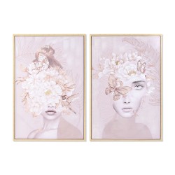 Quadro DKD Home Decor Fiori Moderno (80 x 4 x 120 cm) (2 Unità)