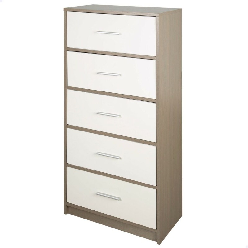Cassettiera Max Home Bianco Grigio Moderno 58 x 112 x 30 cm Cassettiera Max Home Bianco Grigio Moderno 58 x 112 x 30 cm