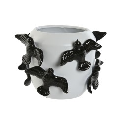 Vaso Home ESPRIT Bianco Nero Gres Moderno 29 X 29 X 21,5 cm
