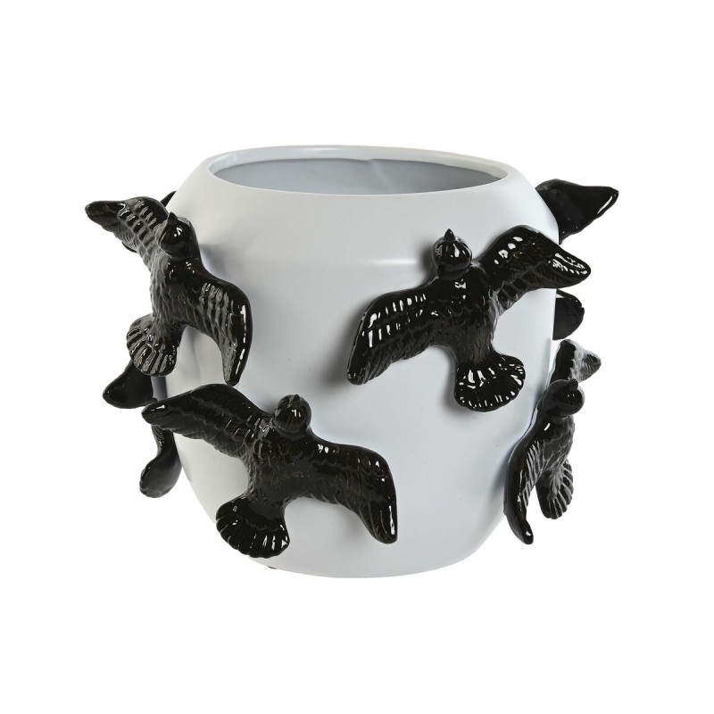 Vaso Home ESPRIT Bianco Nero Gres Moderno 29 X 29 X 21,5 cm Vaso Home ESPRIT Bianco Nero Gres Moderno 29 X 29 X 21,5 cm