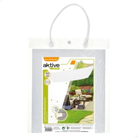 Vela parasole Aktive Bianco 200 x 0,5 x 300 cm Rettangolare (6 Unità)
