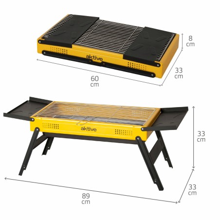 Barbecue Portatile Aktive Acciaio 89 x 33 x 33 cm Giallo
