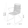 Sedia da giardino Antea 57 x 65,5 x 90 cm Corda Grigio chiaro