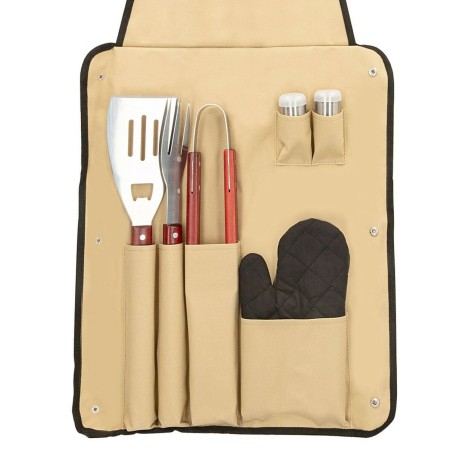 Set Utensili da Barbecue Aktive 7 Pezzi Barbecue Acciaio inossidabile 42 x 67 x 3 cm (4 Unità)