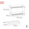 Contenitore per Sistemare per Mobile da Cucina Max Home Bianco 2 Mensole 2 Unità 37,5 x 25,5 x 19 cm