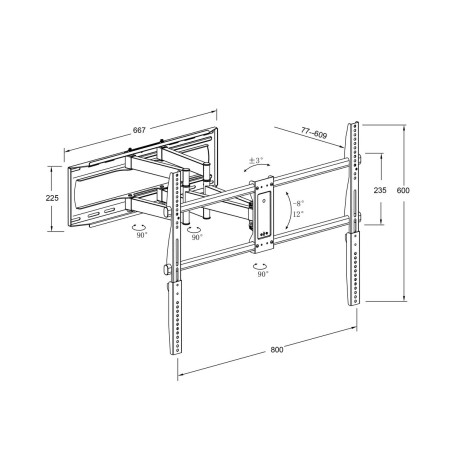 Supporto TV TM Electron 90" 70 Kg