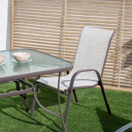 Sedia da giardino Neila 56 x 68 x 93 cm Marrone Acciaio