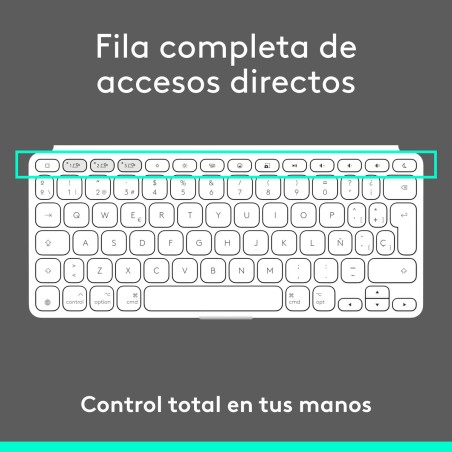 Tastiera Bluetooth Logitech 920-013011 Qwerty in Spagnolo Grigio Bianco/Grigio