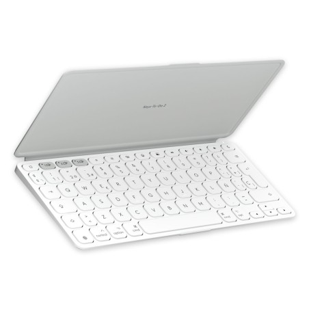 Tastiera Bluetooth Logitech 920-013011 Qwerty in Spagnolo Grigio Bianco/Grigio