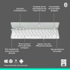 Tastiera Bluetooth Logitech 920-013011 Qwerty in Spagnolo Grigio Bianco/Grigio