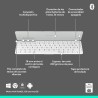Tastiera Bluetooth Logitech 920-013011 Qwerty in Spagnolo Grigio Bianco/Grigio