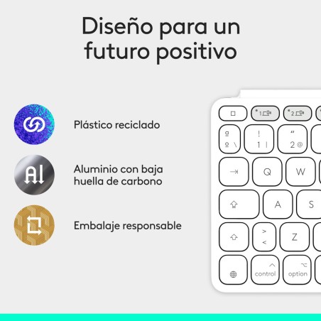 Tastiera Bluetooth Logitech 920-013011 Qwerty in Spagnolo Grigio Bianco/Grigio