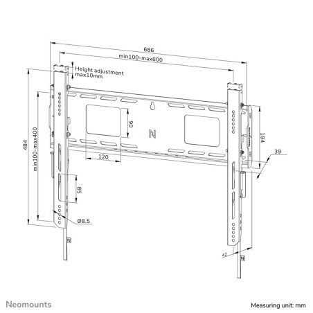 Supporto TV Neomounts WL30-750BL16 42" 86"