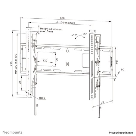 Supporto TV Neomounts WL35-750BL16 42" 86"