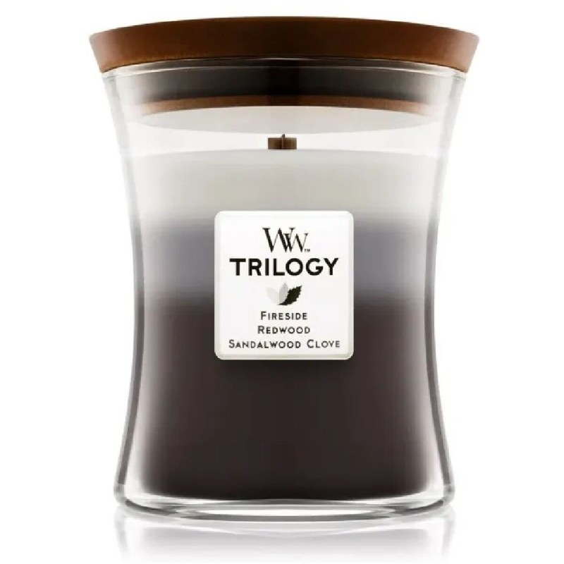 Candela Profumata Woodwick Trilogy Medium Warm Woods Candela Profumata Woodwick Trilogy Medium Warm Woods