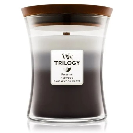 Candela Profumata Woodwick Trilogy Medium Warm Woods