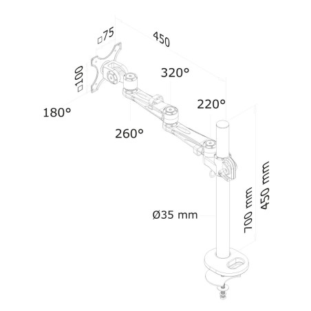 Supporto da Tavolo per Schermo Neomounts FPMA-D935G 10" 30"