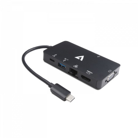 Hub USB V7 V7UC-U3CRJ45HDVG-BLK Nero