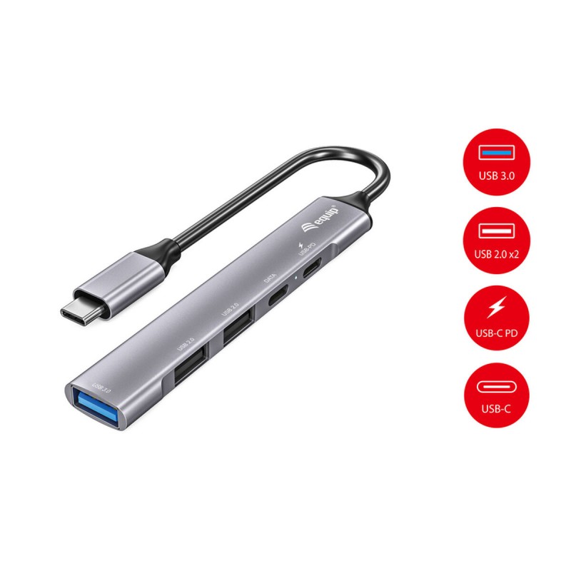 Hub USB Equip LIFE 2 Argentato Hub USB Equip LIFE 2 Argentato