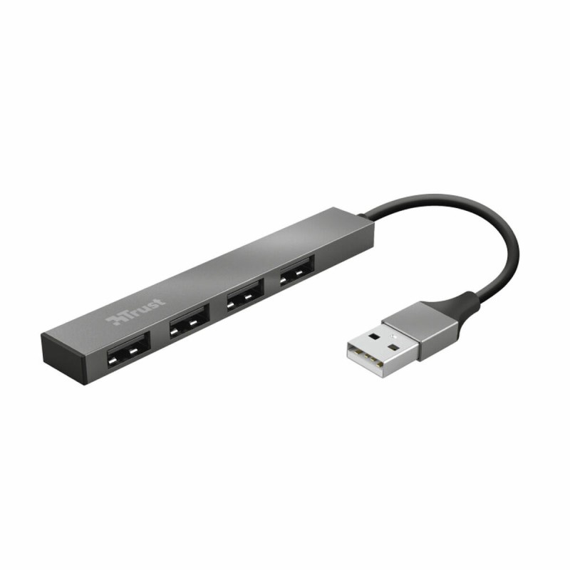 Hub USB Trust 23786 USB x 4 Grigio Argentato Alluminio 3600 W Hub USB Trust 23786 USB x 4 Grigio Argentato Alluminio 3600 W