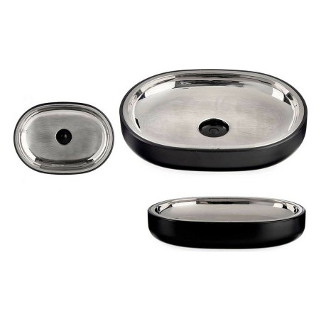 Portasapone Berilo BP15-004-1 Nero Acciaio inossidabile Plastica 9,5 x 2,5 x 13 cm (6 Unità)