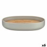 Portasapone Berilo BP16-104G Marrone Grigio Bambù polipropilene 9,5 x 2,5 x 13 cm (6 Unità)