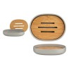 Portasapone Berilo BP16-104G Marrone Grigio Bambù polipropilene 9,5 x 2,5 x 13 cm (6 Unità)