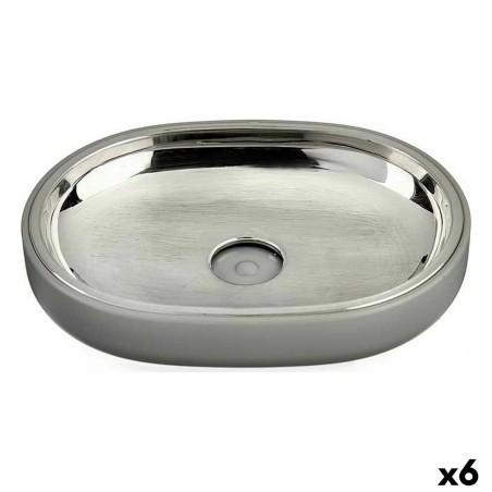 Portasapone Berilo BP15-004-3 Grigio Argentato Acciaio inossidabile Plastica 9,5 x 2,5 x 13 cm (6 Unità)