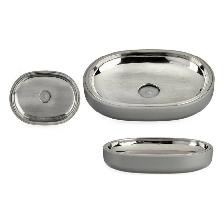 Portasapone Berilo BP15-004-3 Grigio Argentato Acciaio inossidabile Plastica 9,5 x 2,5 x 13 cm (6 Unità)