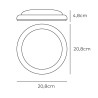 Applique LED EDM 32407 Bianco Alluminio Plastica F 18 W 120 W 1820 Lm Rotondo (6400 K)