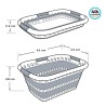 Cesta Pieghevole per i Panni Aktive polipropilene TPR 61 x 7,5 x 43 cm 61 x 28 x 43 cm (4 Unità)