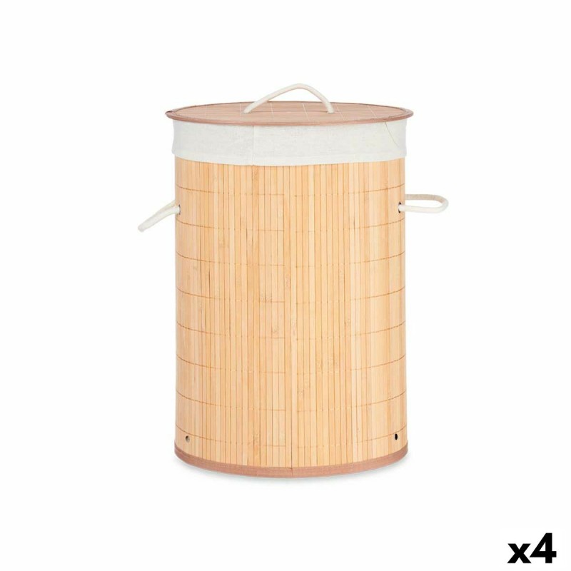 Cesto per i Panni Sporchi Naturale Metallo Bambù Legno MDF 48 L 37 x 50 x 37 cm (4 Unità) Cesto per i Panni Sporchi Naturale Metallo Bambù Legno MDF 48 L 37 x 50 x 37 cm (4 Unità)