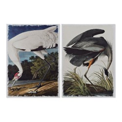 Quadro DKD Home Decor Heron Uccello Orientale (50 x 1,8 x 70 cm) (2 Unità)
