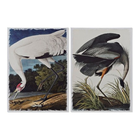 Quadro DKD Home Decor Heron Uccello Orientale (50 x 1,8 x 70 cm) (2 Unità)