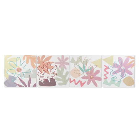 Tela DKD Home Decor Fiori (60 x 1,8 x 60 cm) (4 Unità)