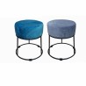 Poggiapiedi DKD Home Decor Nero Grigio Metallo Turchese Poliestere (36 x 36 x 37 cm) (2 Unità)