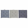 Cuscino DKD Home Decor Da terreno Azzurro Grigio Cotone Blu Marino (3 pcs) (38 x 38 x 8 cm)
