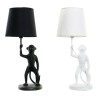 Lampada da tavolo DKD Home Decor Bianco Nero Poliestere Metallo Resina 25W 220 V Scimmia (2 pcs) (20 x 20 x 45 cm)