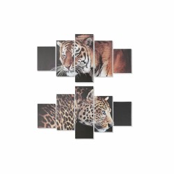Quadro DKD Home Decor Tigre Tela Pino (2 pcs) (5 pcs)