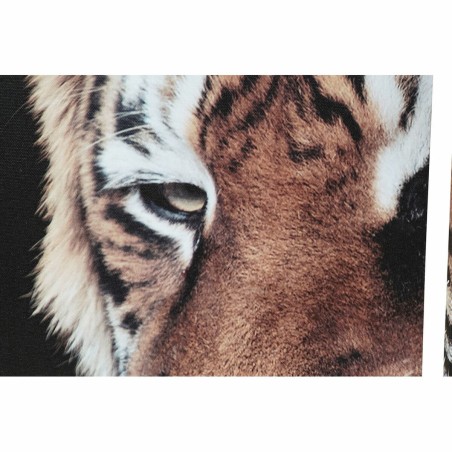 Quadro DKD Home Decor Tigre Tela Pino (2 pcs) (5 pcs)