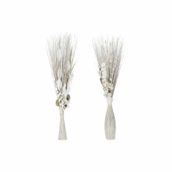 Mazzo DKD Home Decor 8424001847457 Fiori Naturale Marrone Bianco Fiore secco (40 x 40 x 150 cm) (2 Unità)