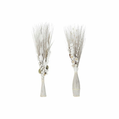 Mazzo DKD Home Decor 8424001847457 Fiori Naturale Marrone Bianco Fiore secco (40 x 40 x 150 cm) (2 Unità)