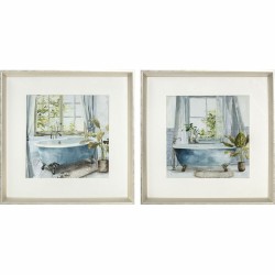 Quadro DKD Home Decor Bagni (2 Unità) (32 x 2,5 x 32 cm)