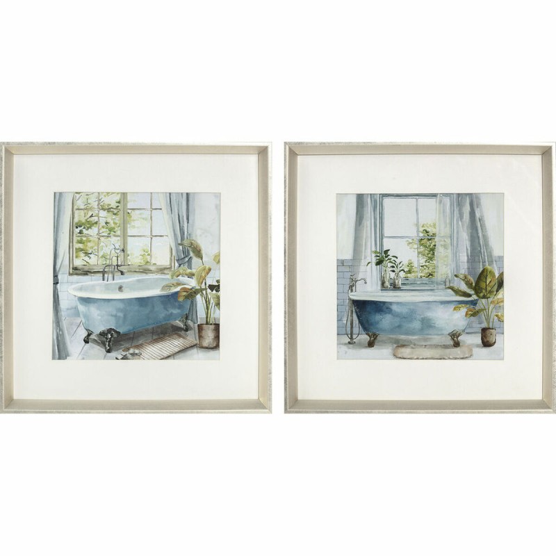 Quadro DKD Home Decor Bagni (2 Unità) (32 x 2,5 x 32 cm) Quadro DKD Home Decor Bagni (2 Unità) (32 x 2,5 x 32 cm)