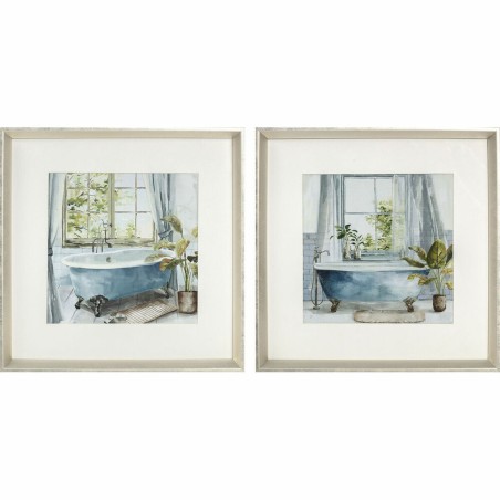 Quadro DKD Home Decor Bagni (2 Unità) (32 x 2,5 x 32 cm)