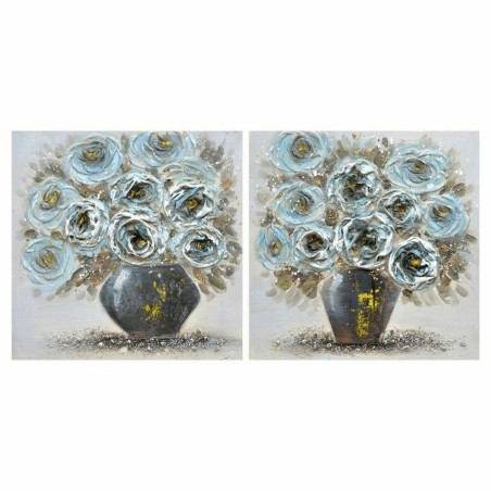 Quadro DKD Home Decor S3018303 Vaso (60 x 3 x 60 cm) (2 Unità)