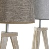 Lampada da tavolo DKD Home Decor Foglio Naturale Grigio Marrone Lino 250 V 60 W Pino Foglia della pianta (30 x 30 x 57.5 cm) (30